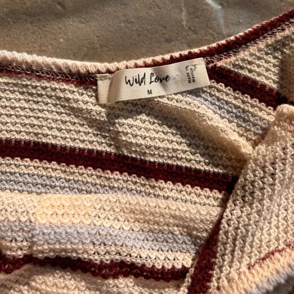 Striped Crop Top - Cream and Brown - Picture 4 of 5